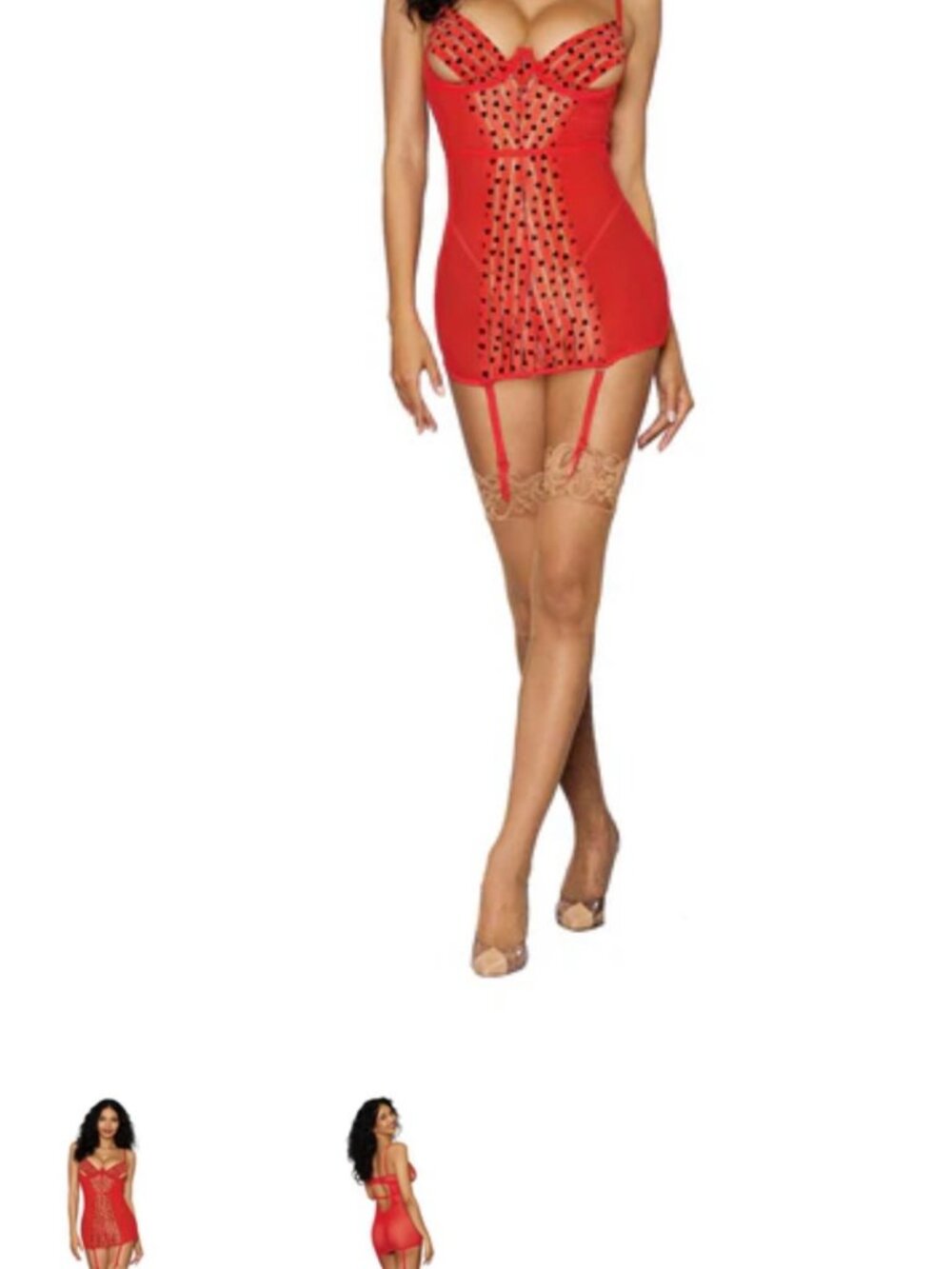 Chemise  with garter belt